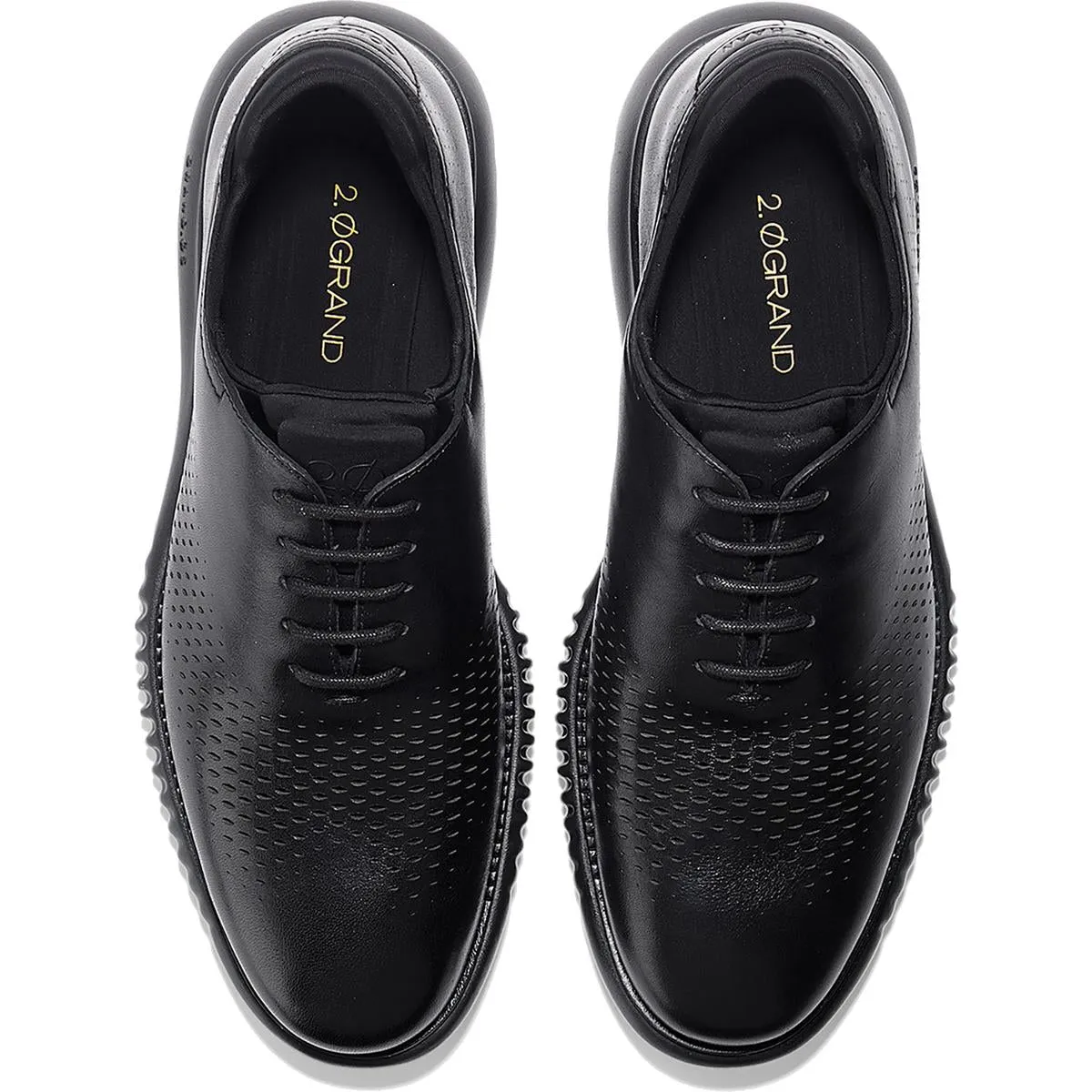 2 Zerogrand Mens Faux Leather Lace Up Oxfords