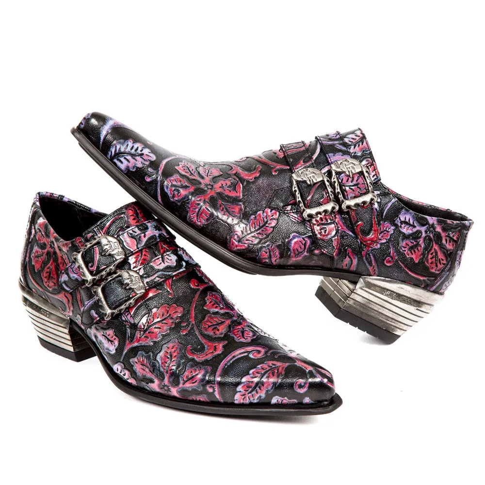 7960-s6 Embossed Steel Buckle Shoes