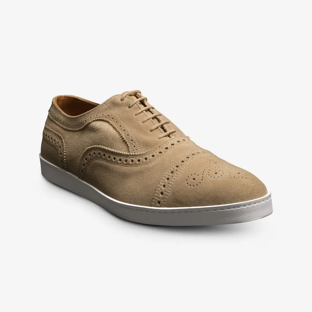 Allen Edmonds Strand Wingtip Oxford Men's Size 7 Bone Suede Dress Shoes FZP073