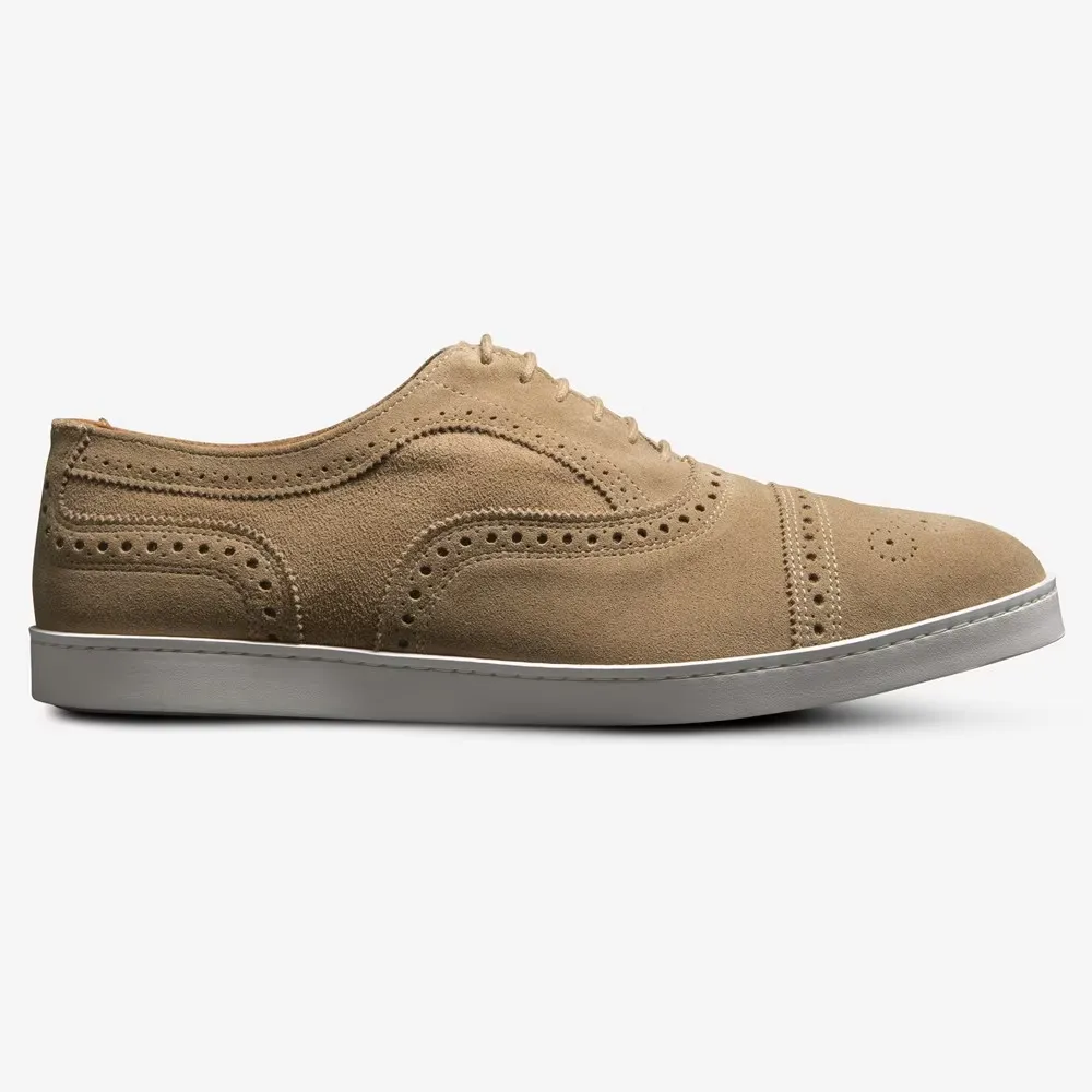 Allen Edmonds Strand Wingtip Oxford Men's Size 7 Bone Suede Dress Shoes FZP073