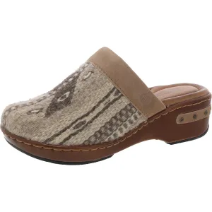 BANDY Womens Printed Leather Clogs