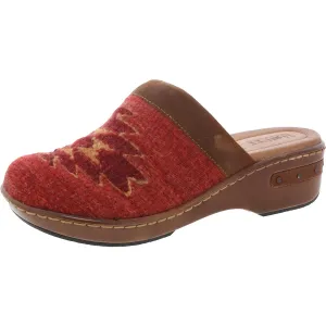 BANDY Womens Printed Leather Clogs