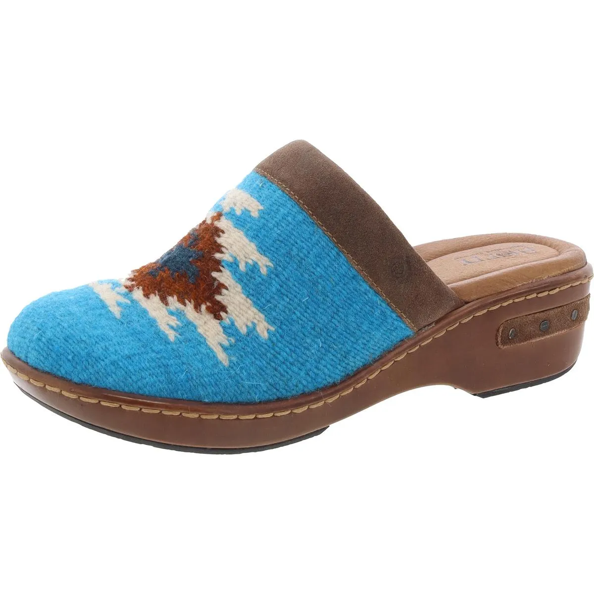 BANDY Womens Printed Leather Clogs