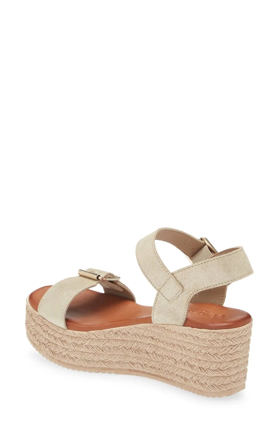 Betsy Wedge Sandal In Soft Gold
