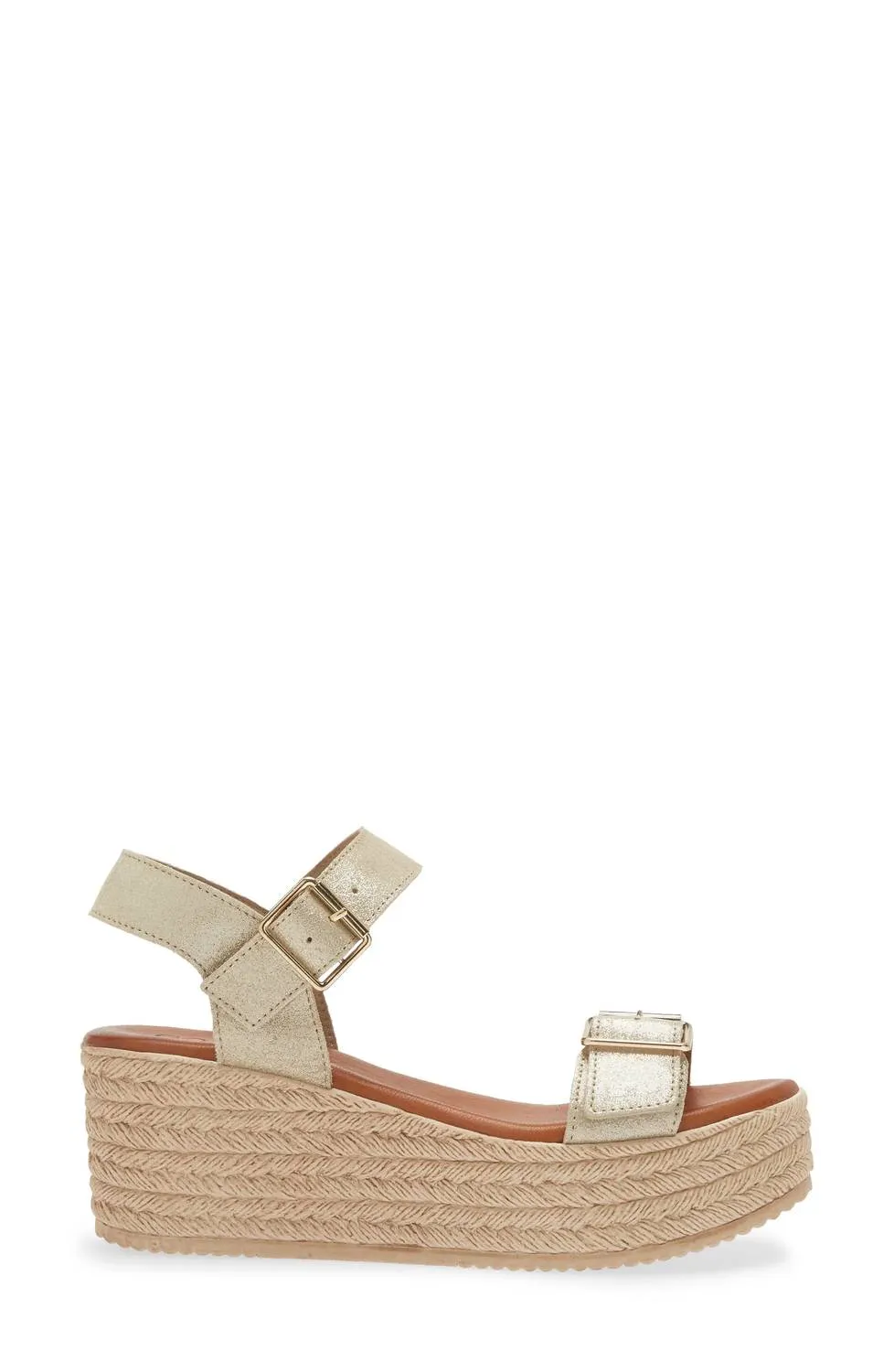 Betsy Wedge Sandal In Soft Gold