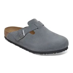 Birkenstock Boston Soft Footbed Suede Leather - Basalt Grey