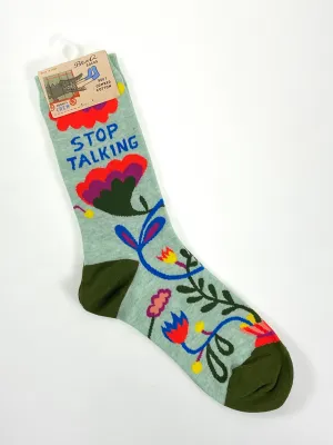 Blue Q Women's Crew Socks - Stop Talking