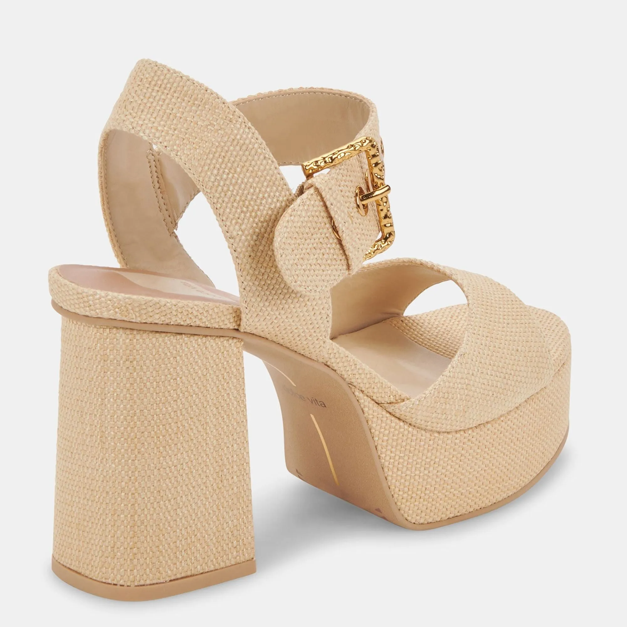 Bobby Heels Natural Raffia