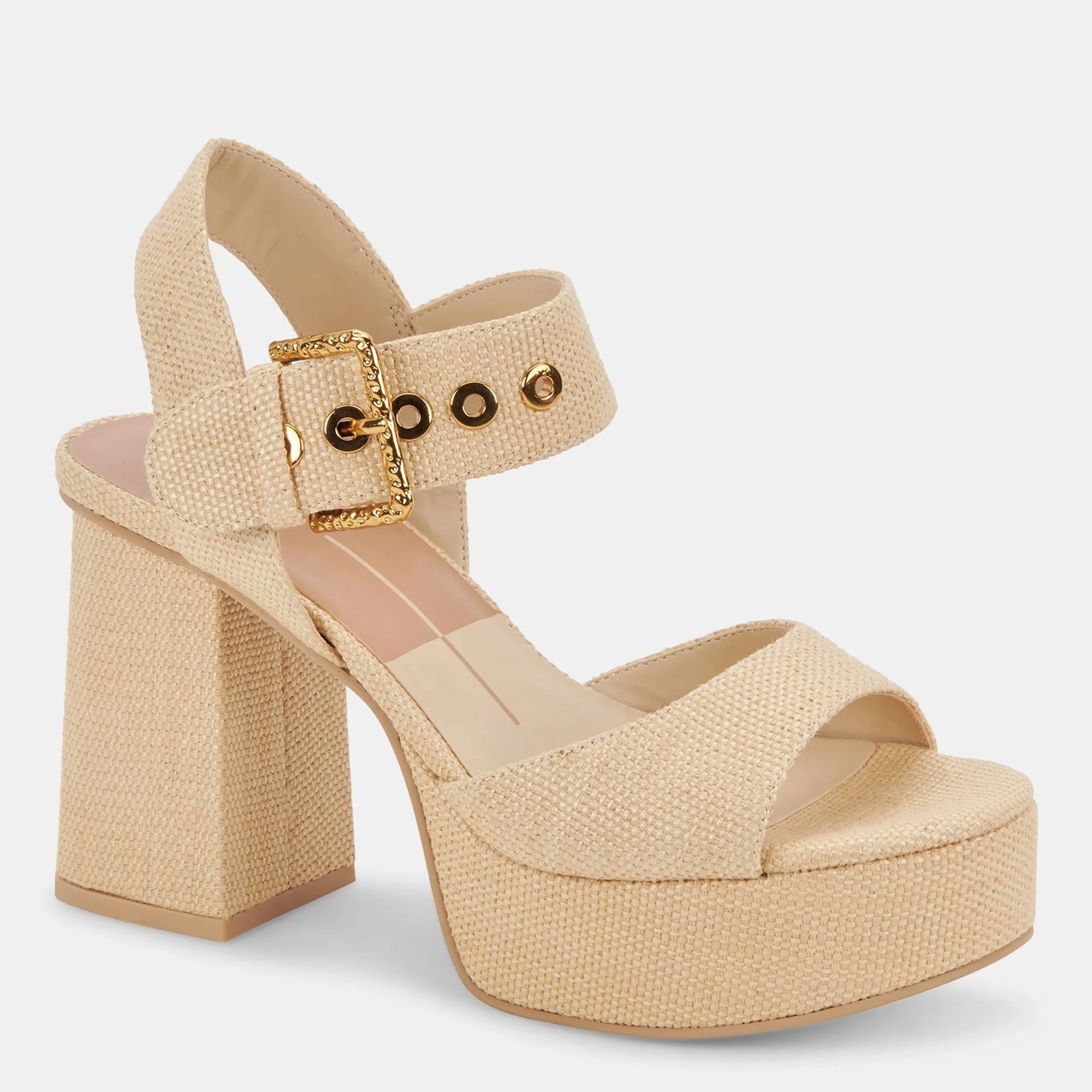 Bobby Heels Natural Raffia