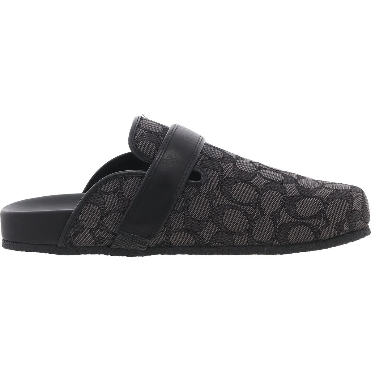 C1321 Mens Monogram Faux Leather Clogs
