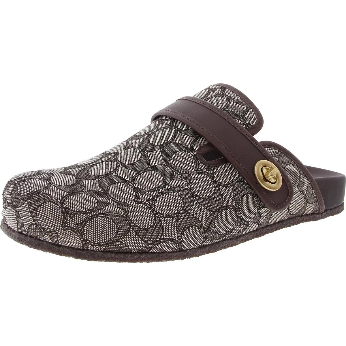C1321 Mens Monogram Faux Leather Clogs