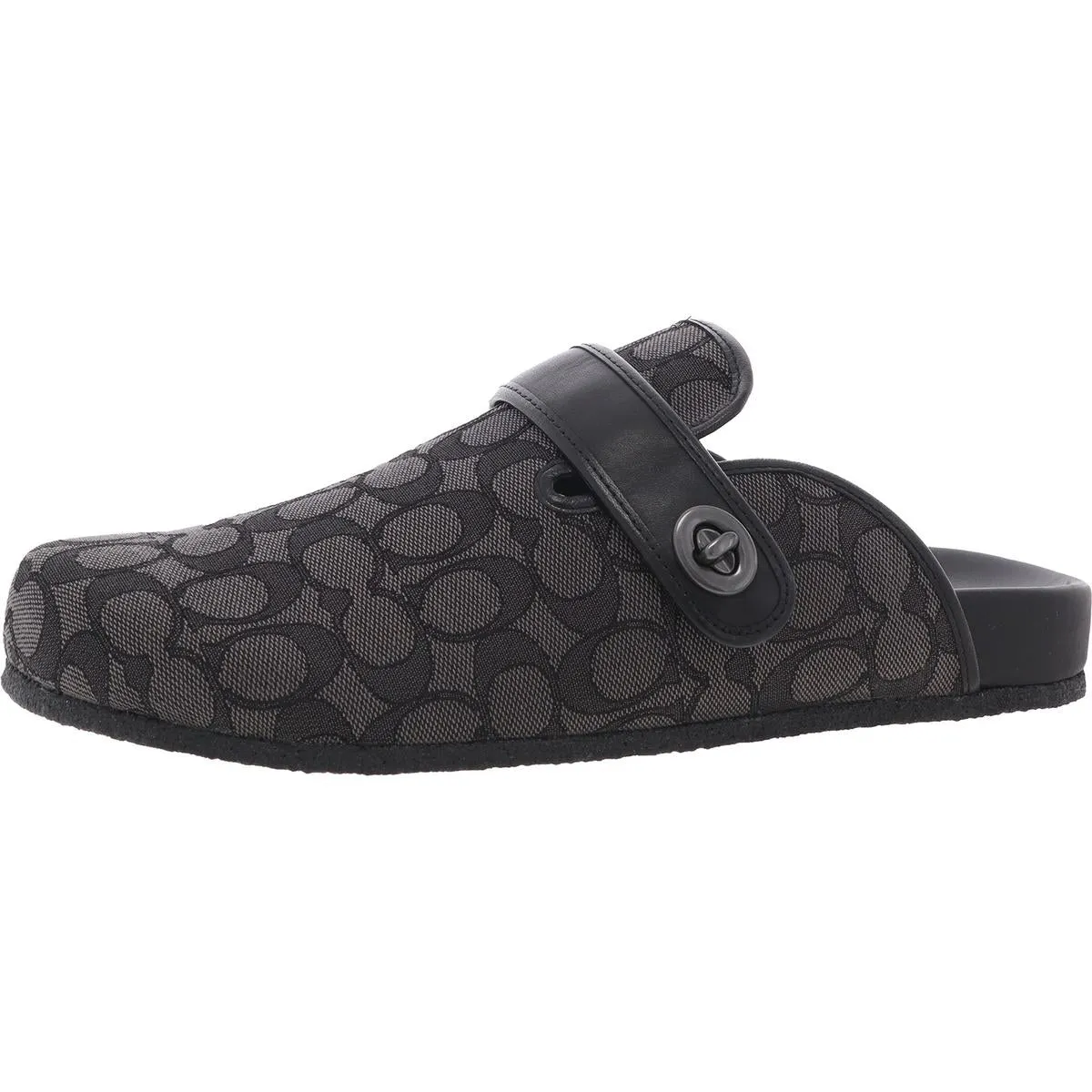 C1321 Mens Monogram Faux Leather Clogs