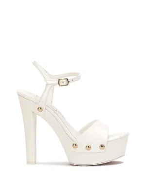 Calenta Studded Platform In Bright White