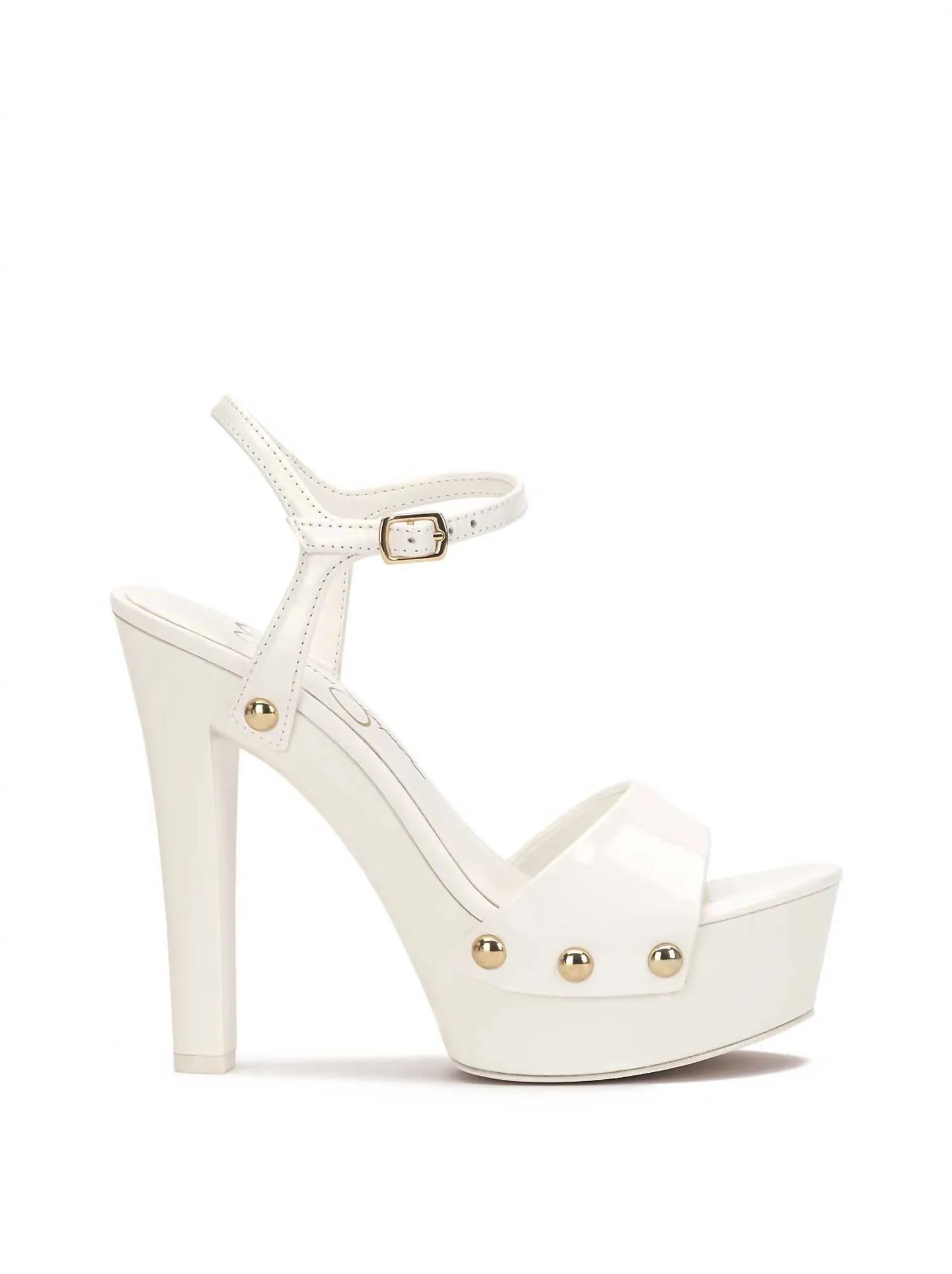 Calenta Studded Platform In Bright White