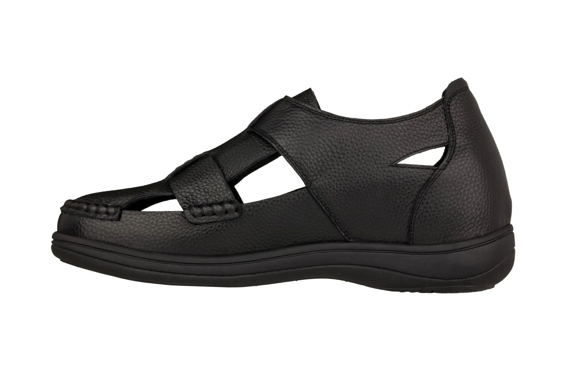 CALTO - K2661 - 3.2 Inches Taller (Black) - Casual Fisherman Sandal