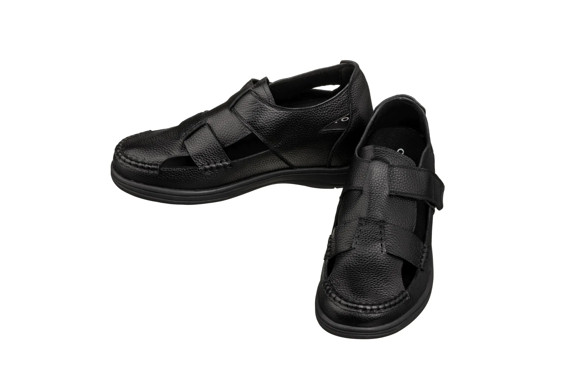 CALTO - K2661 - 3.2 Inches Taller (Black) - Casual Fisherman Sandal