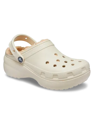 Classic Platform Lined Clogs in Bone