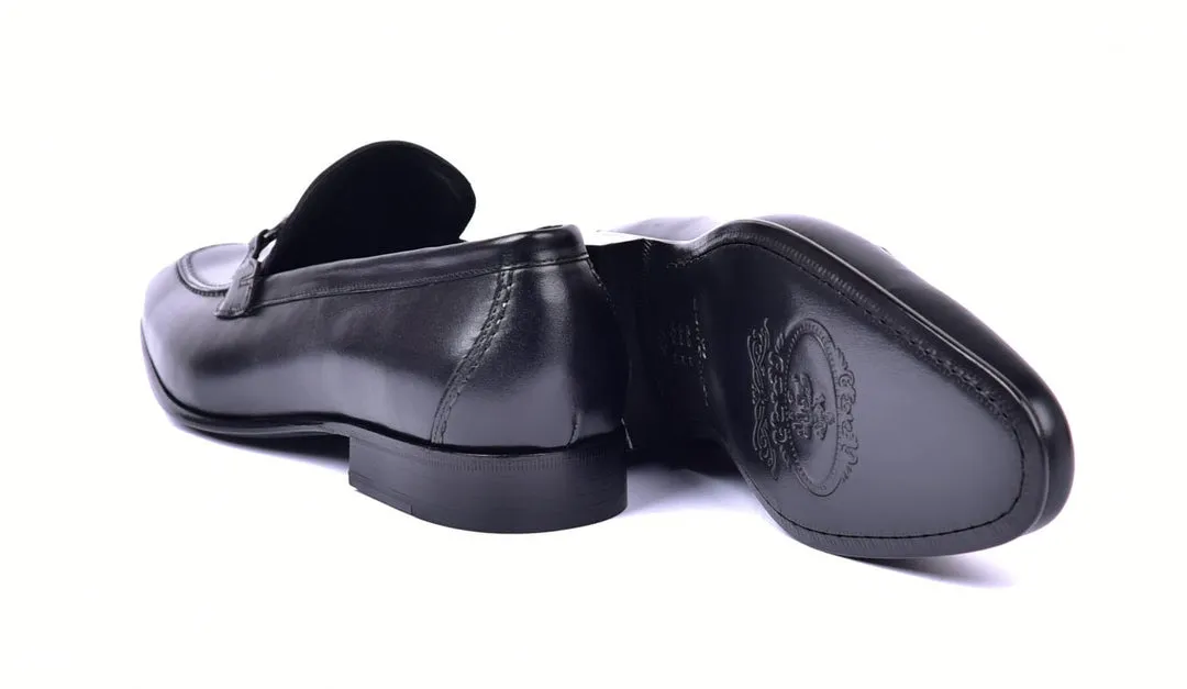 Corrente 4428 Leather slip-on Loafer Shoes - Black