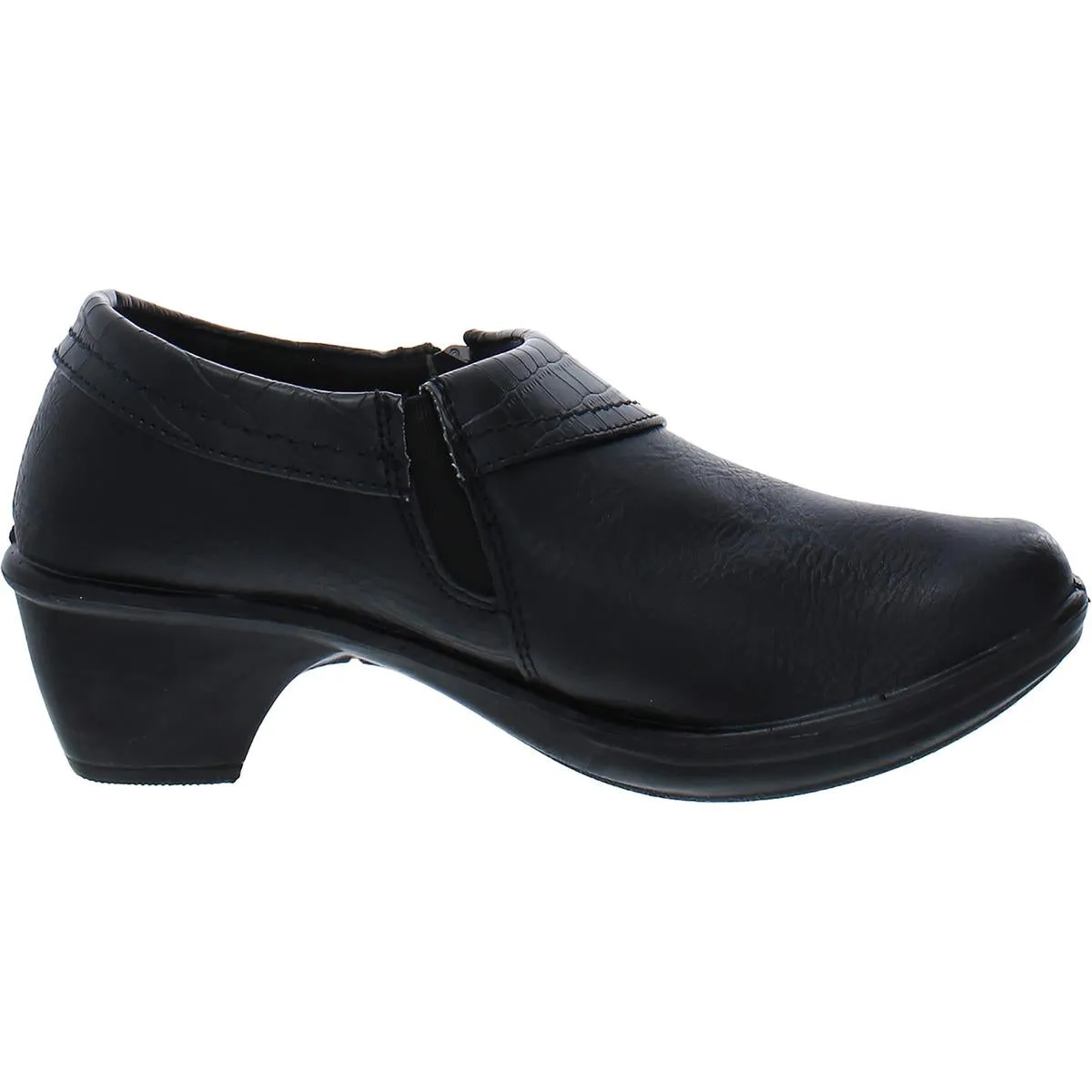 Darcy Womens Faux Leather Animal Print Clogs