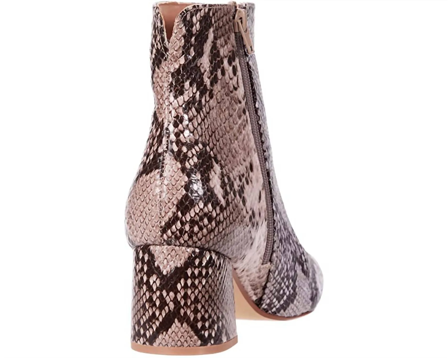 Daria Block Heel Bootie In Snake