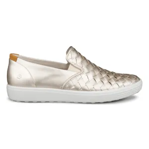 Ecco Women's Soft 7 Slip-On Woven Gold