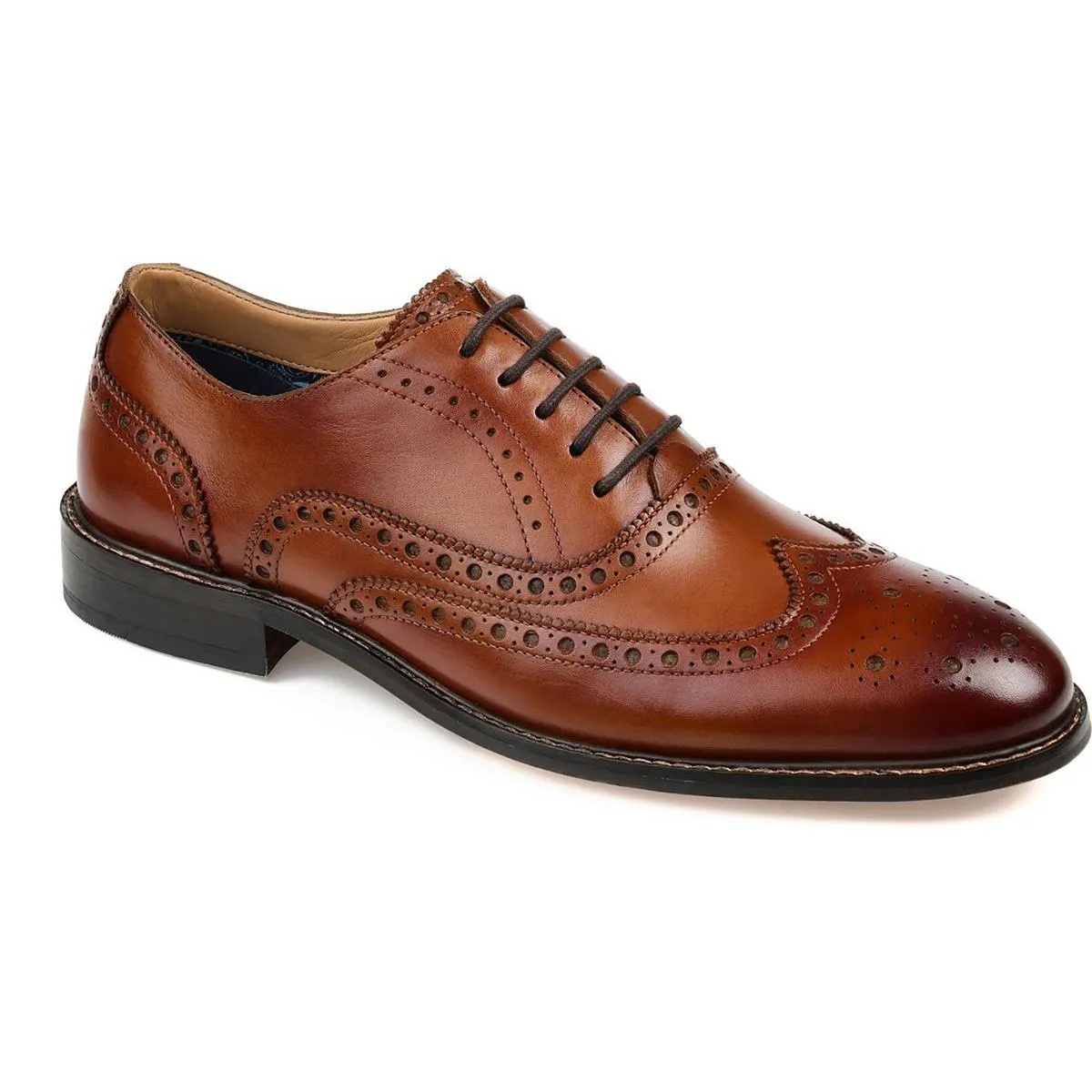Franklin Mens Leather Perforated Oxfords