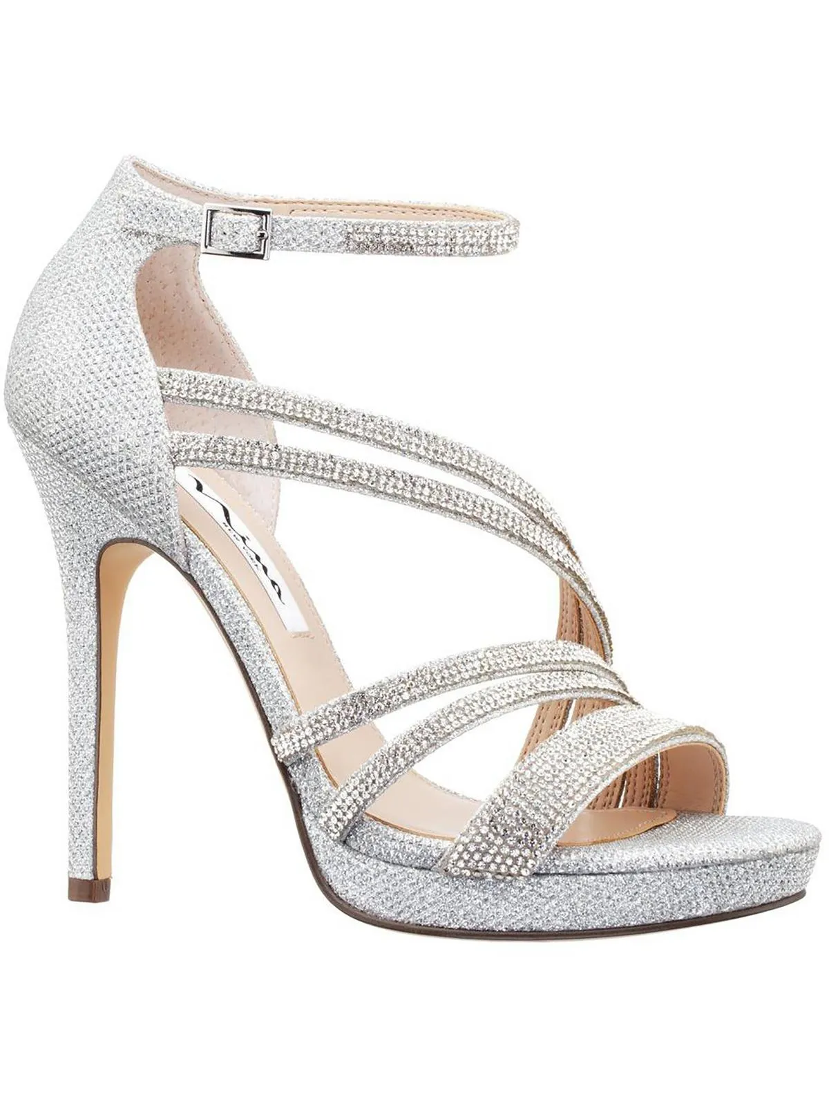 Freyja Womens Glitter Rhinestone Dress Sandals