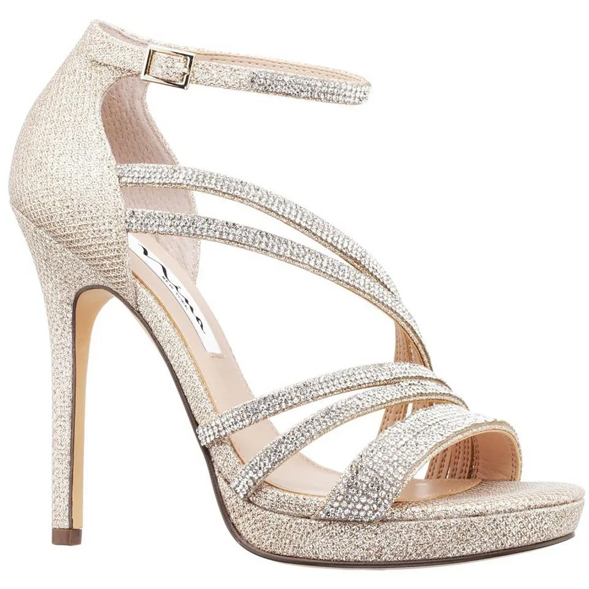 Freyja Womens Glitter Rhinestone Dress Sandals
