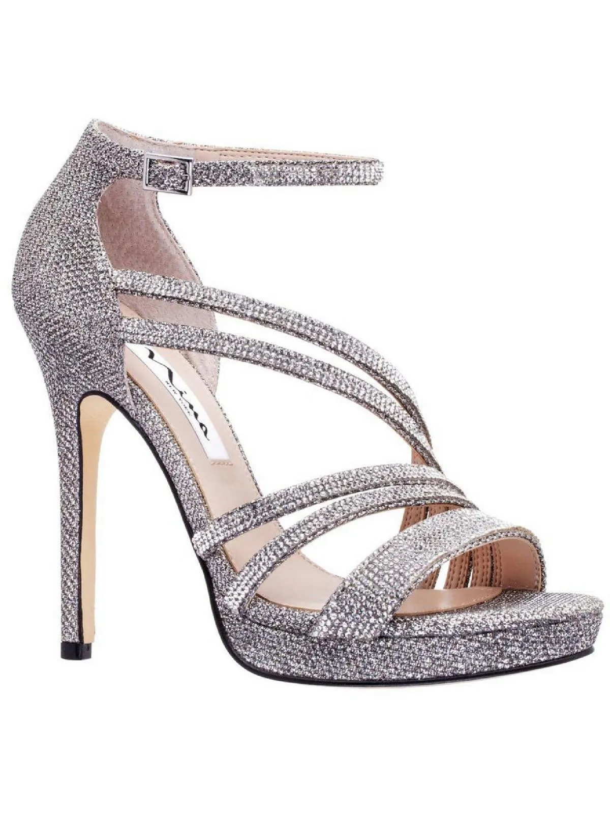Freyja Womens Glitter Rhinestone Dress Sandals