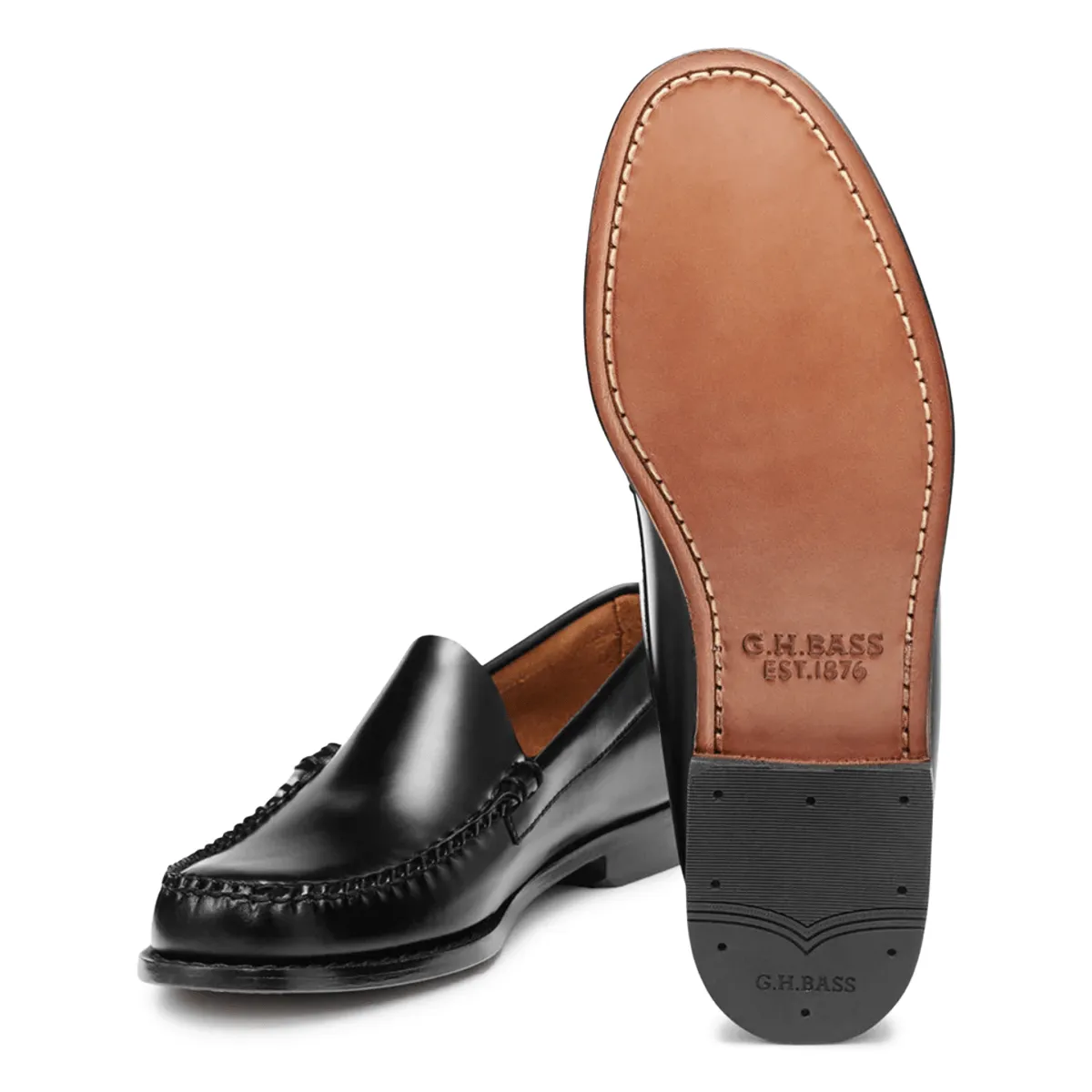 G.H. Bass Men's Larson Venetian WeeJuns Black Leather