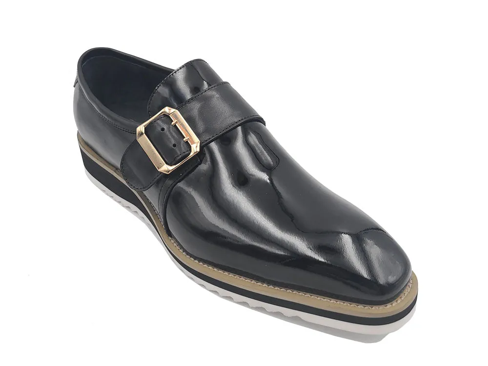 Gorgeous Patent Leather Slip on Monkstrap - Black