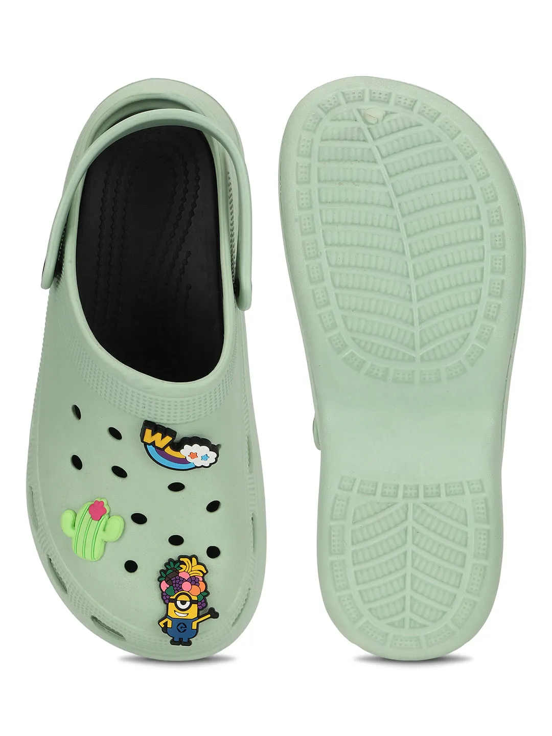 Green Stylish Slip-On Clogs For Women (TC-LCLOG5-GRN)