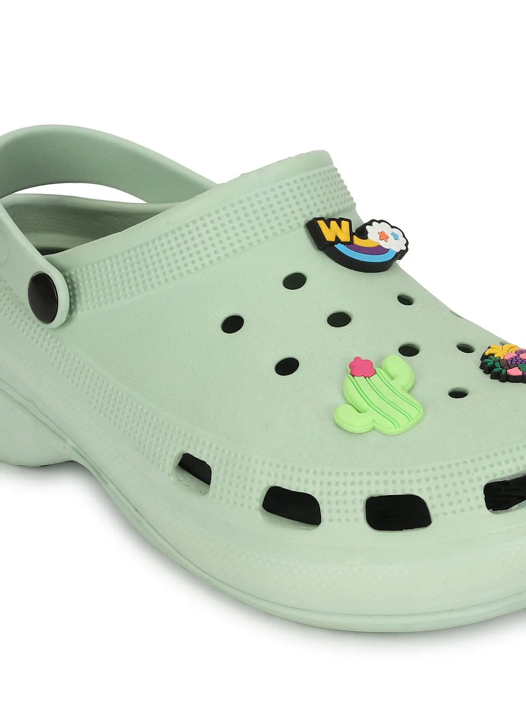 Green Stylish Slip-On Clogs For Women (TC-LCLOG5-GRN)