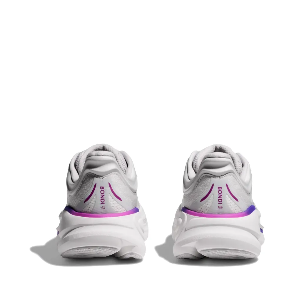 Hoka Women's Bondi 9 Sneaker in Cosmic Grey/White