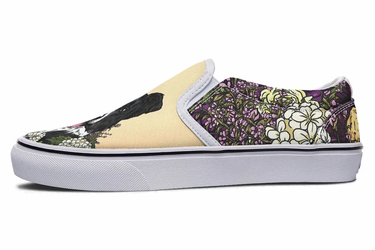 Illustrated Border Collie Slip-On Shoes