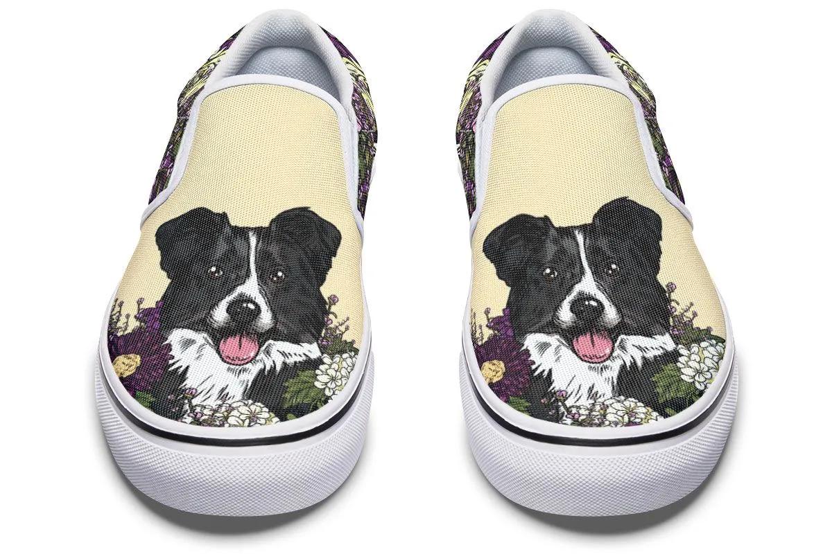 Illustrated Border Collie Slip-On Shoes