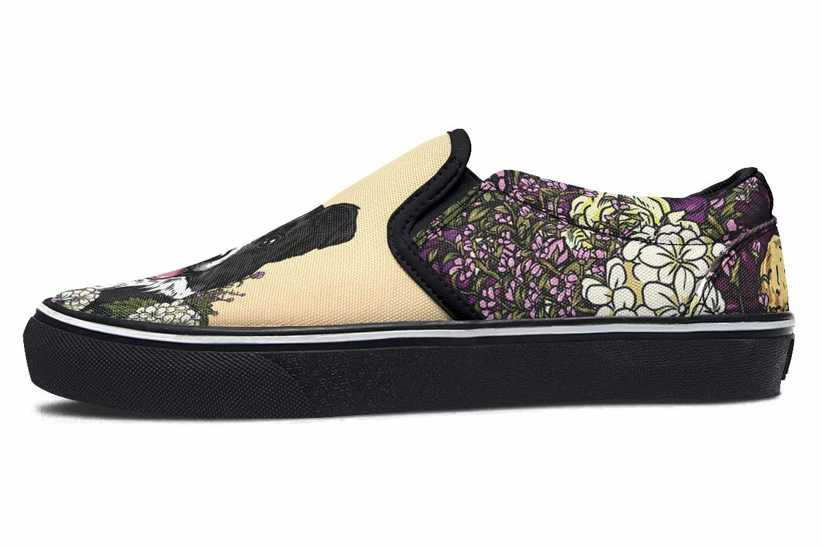 Illustrated Border Collie Slip-On Shoes
