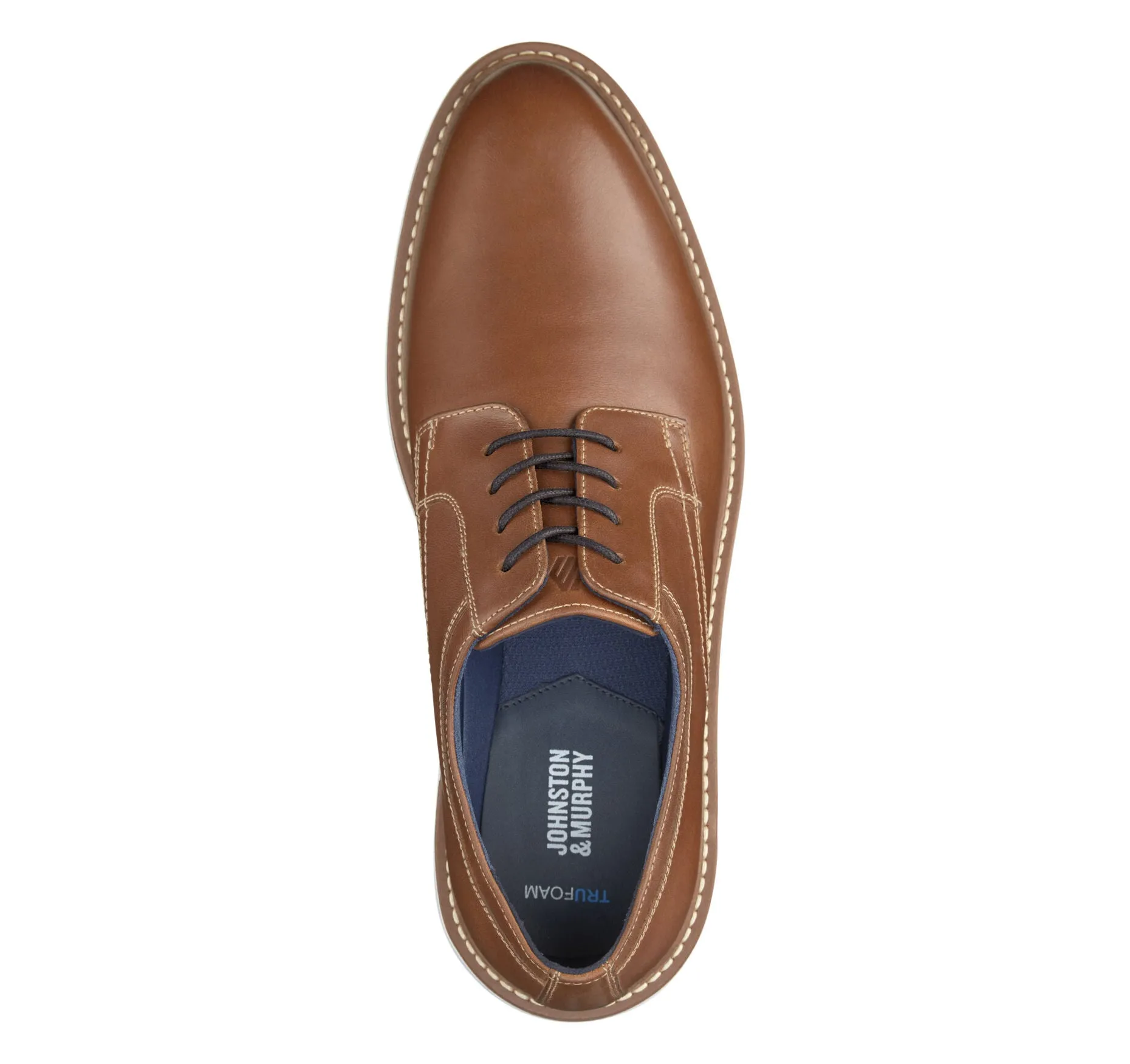 Johnston & Murphy Men's Cason Leather Plain Toe Dress Casual Lace-up Shoe