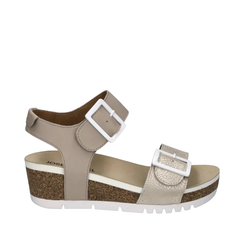 Josef Seibel Women's Quinn 02 Wedge Sandal in Creme