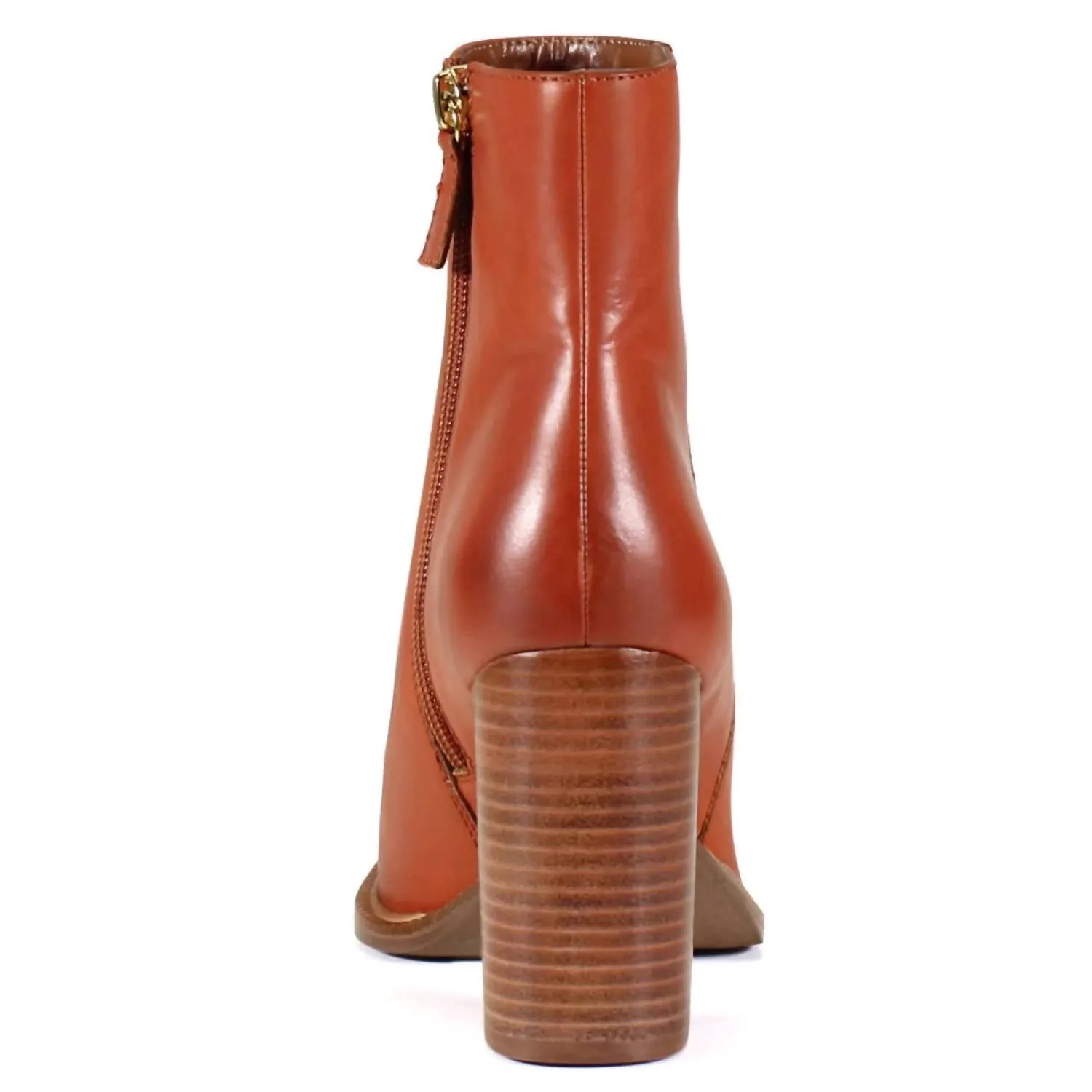 Key Switch Bootie In Tan Leather
