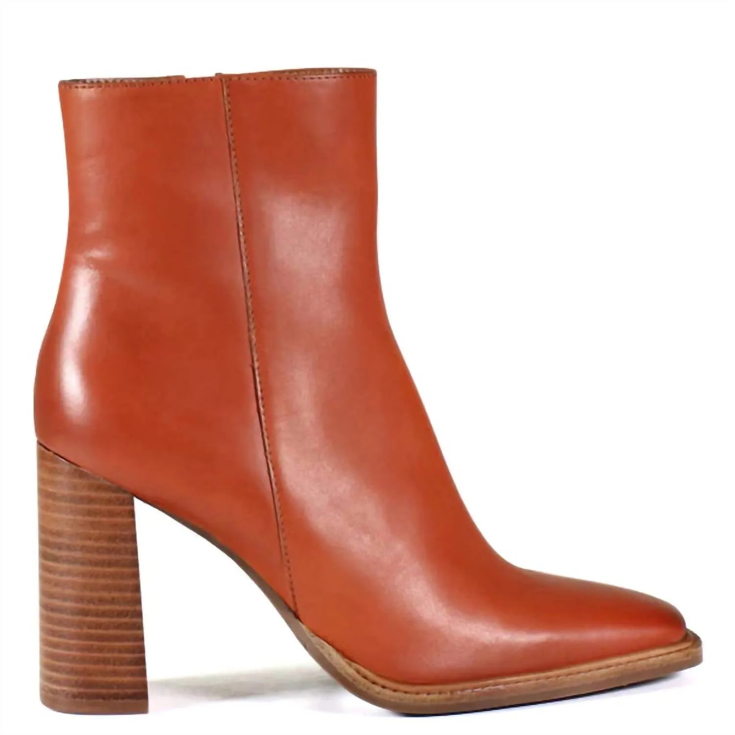 Key Switch Bootie In Tan Leather