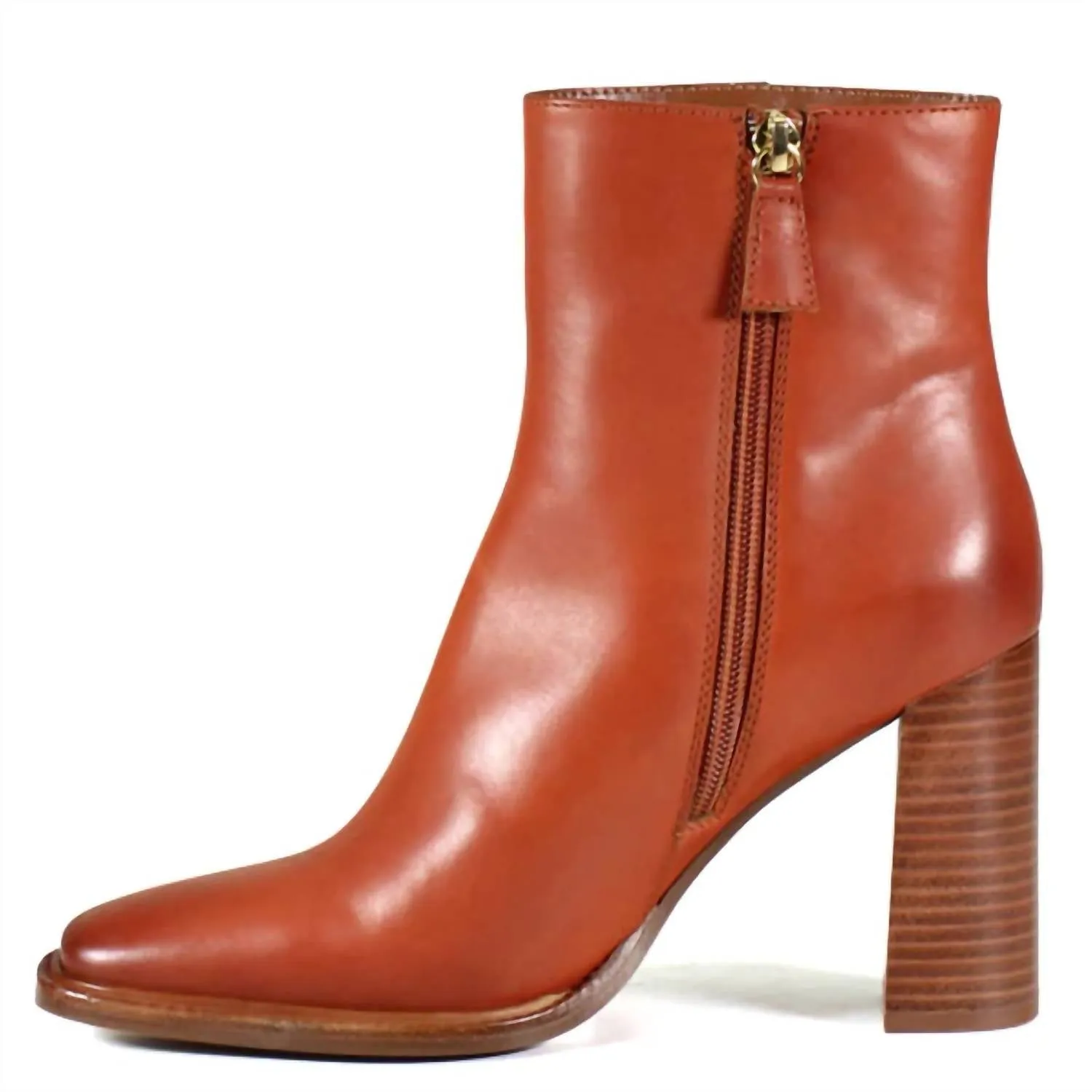 Key Switch Bootie In Tan Leather