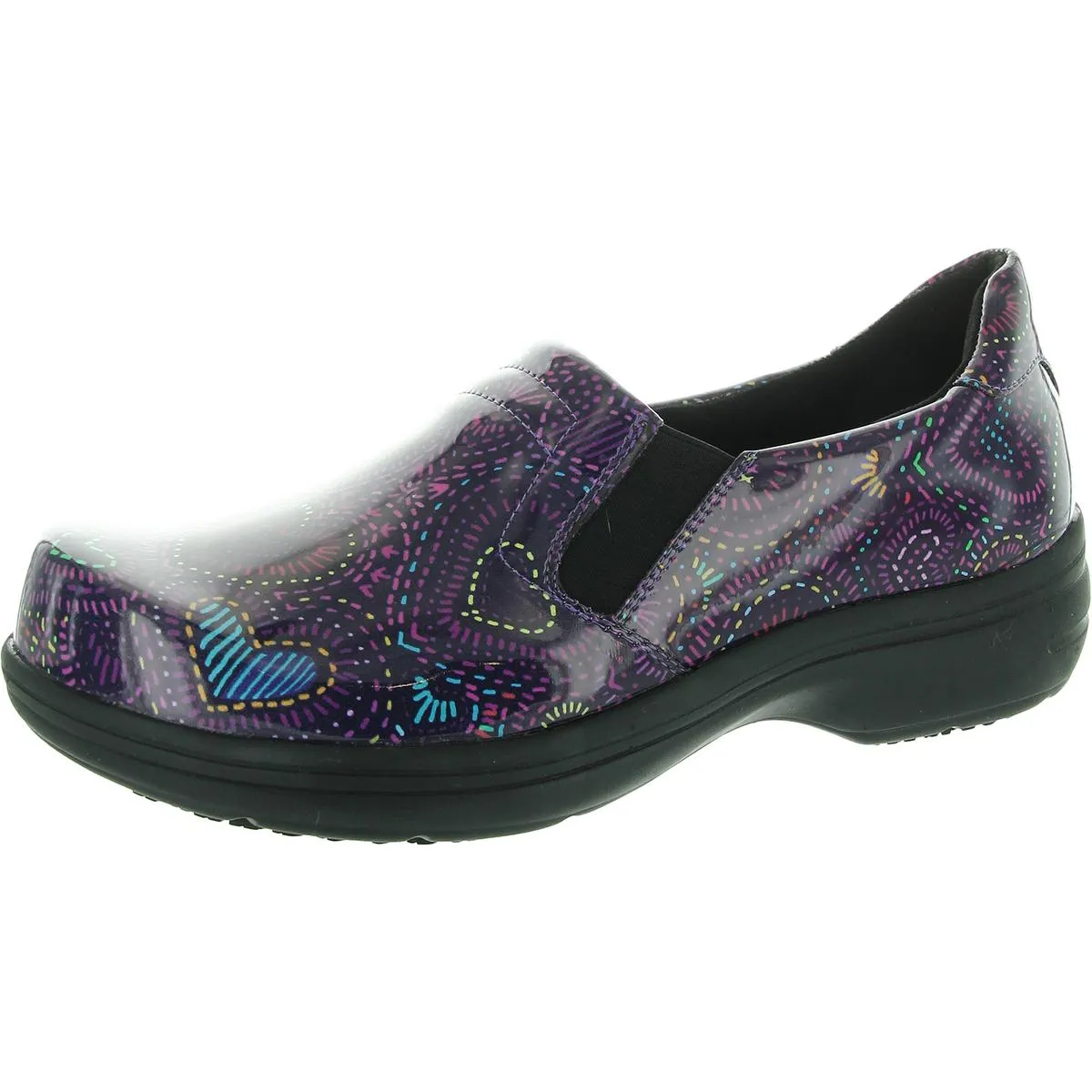 Laurie Womens Faux Leather Slip On Clogs