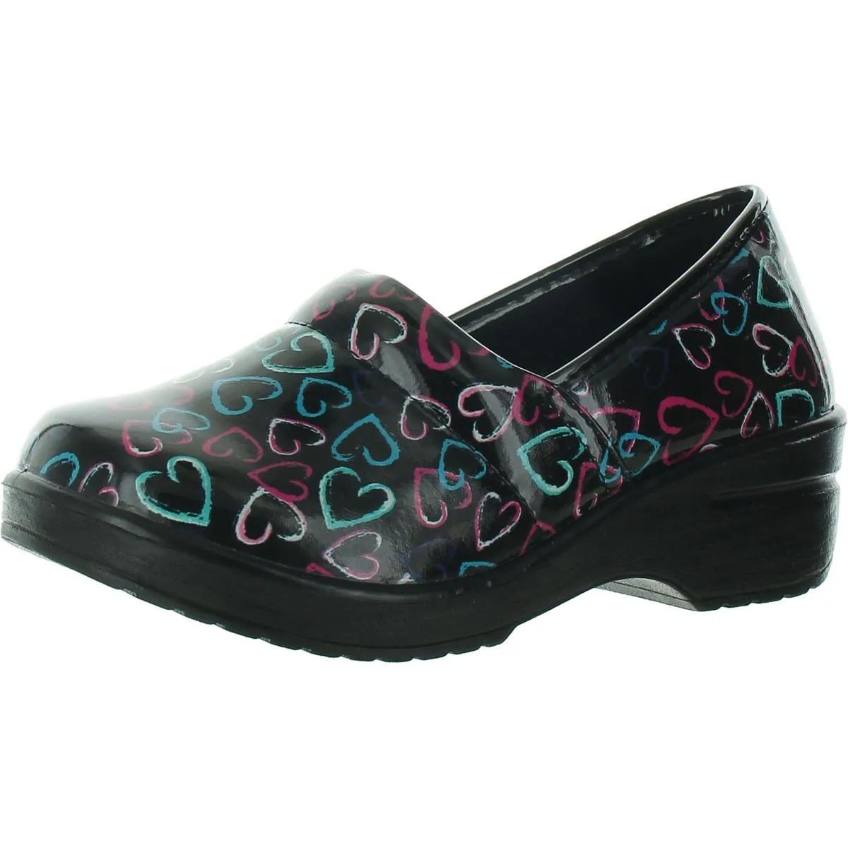 Laurie Womens Faux Leather Slip On Clogs