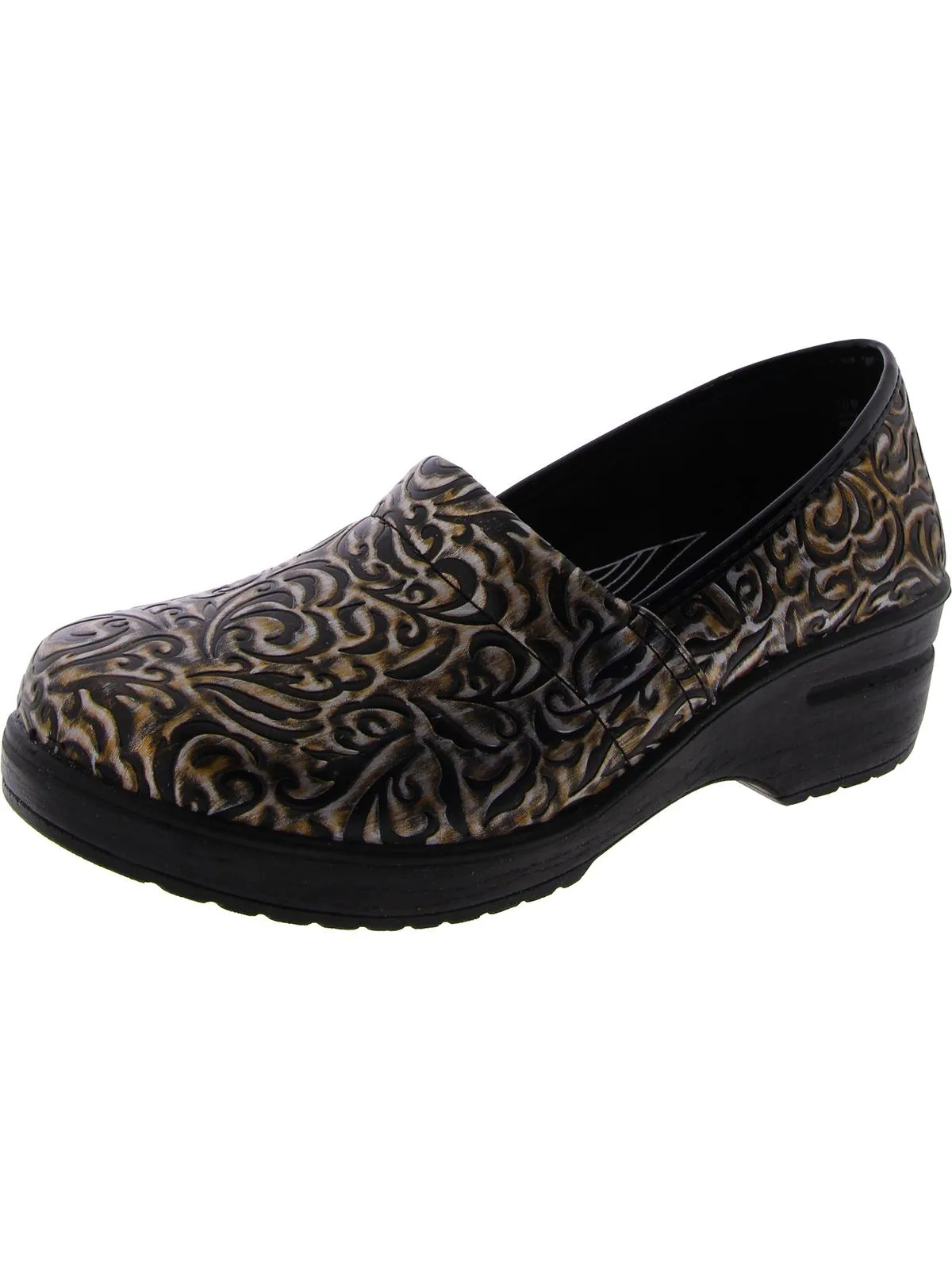 Laurie Womens Faux Leather Slip On Clogs
