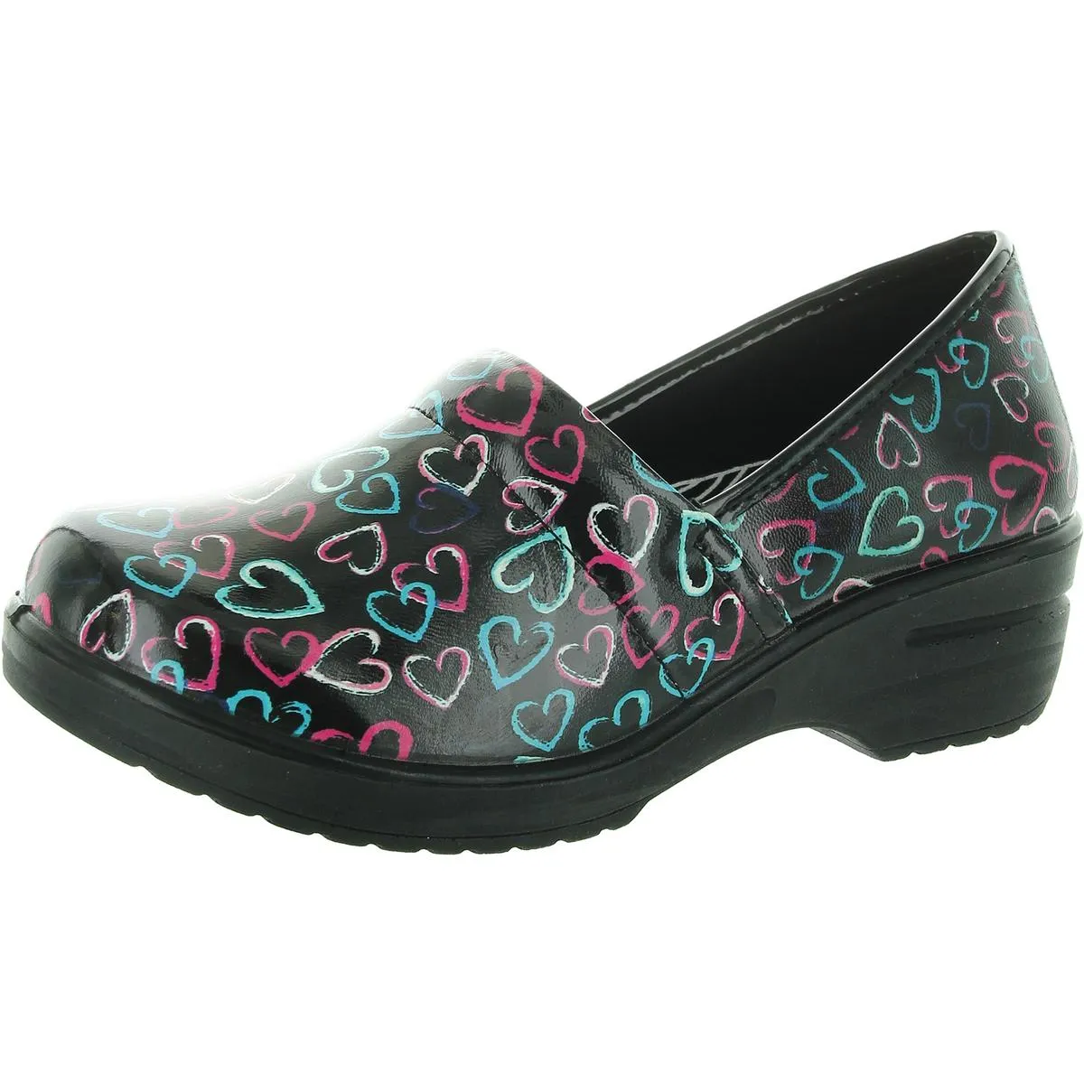 Laurie Womens Faux Leather Slip On Clogs