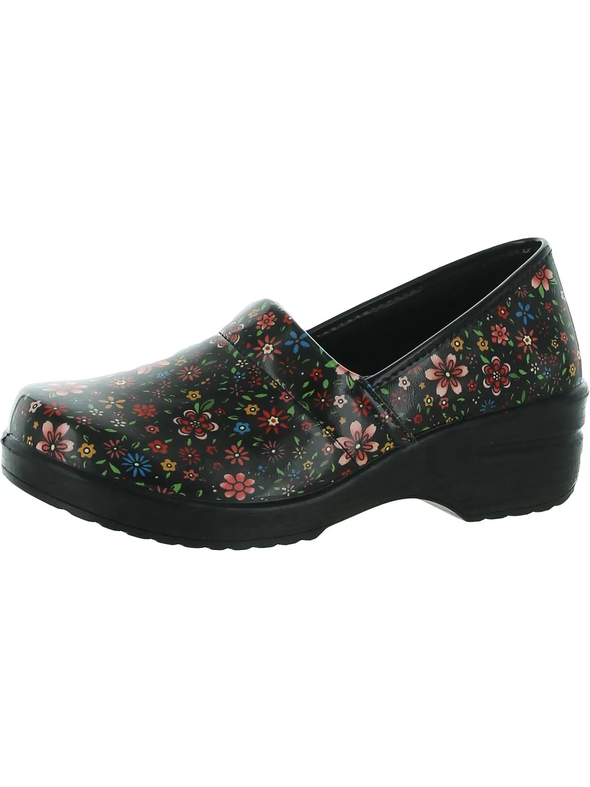 Laurie Womens Faux Leather Slip On Clogs