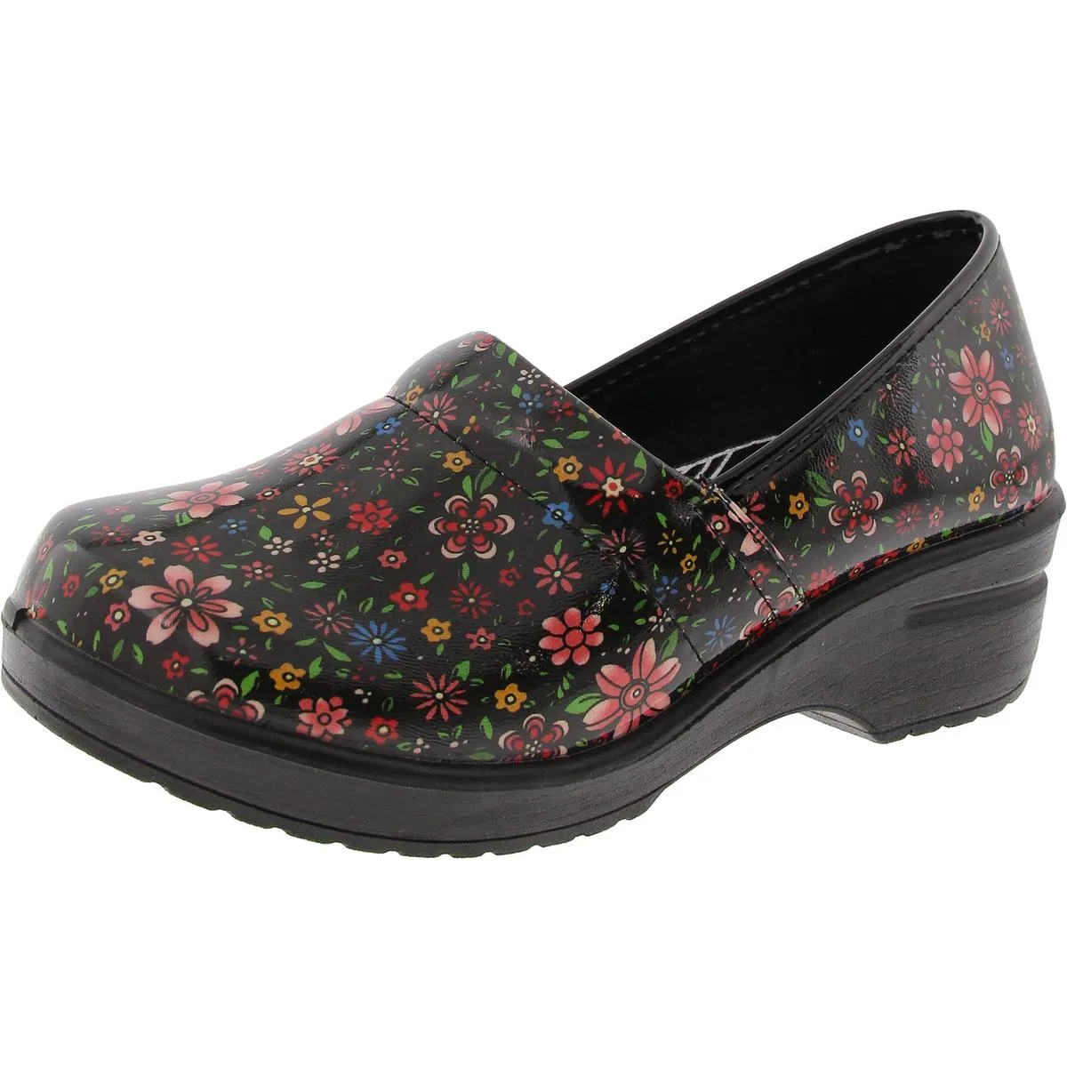 Laurie Womens Faux Leather Slip On Clogs
