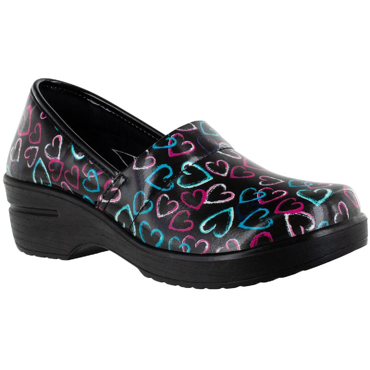 Laurie Womens Faux Leather Slip On Clogs