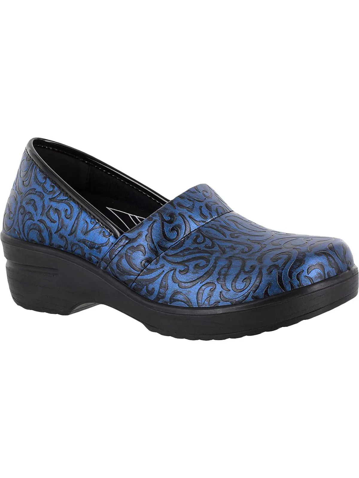 Laurie Womens Faux Leather Slip On Clogs